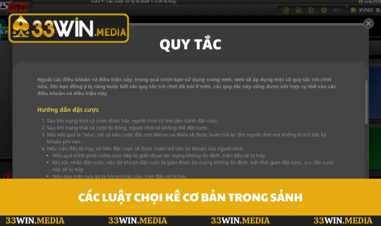 Các luật chọi kê cơ bản trong sảnh