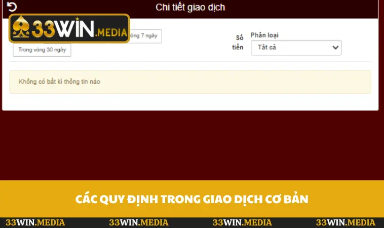 Các quy định trong giao dịch cơ bản