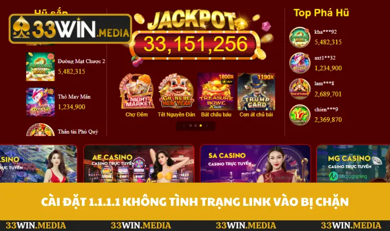 Cài đặt 1.1.1.1 không tình trạng link vào bị chặn