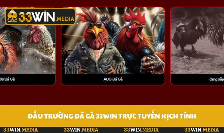 Đấu trường đá gà 33WIN trực tuyến kịch tính