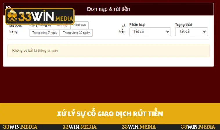 Xử lý sự cố giao dịch rút tiền